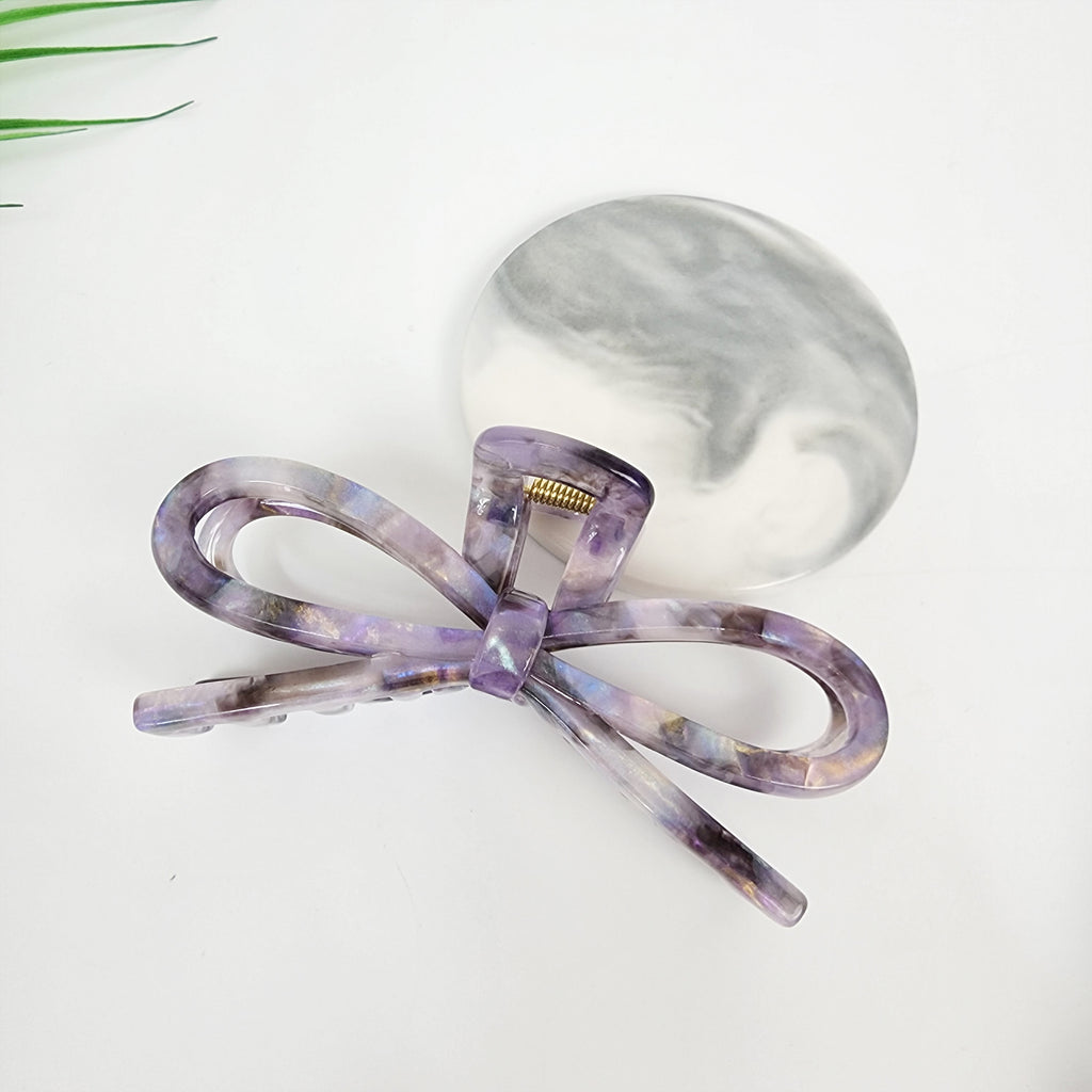 Butterfly & Bow Large Hair Claw Clip 4.6 in – 2 Gift Bow