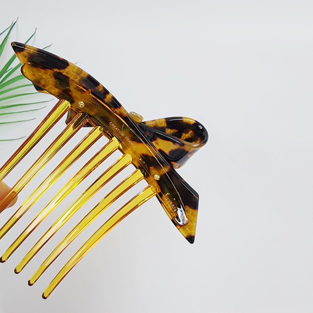 Wind Bow Cubic Long Hair Comb Pin 4.6 in – Tortoise Shell, French Pin