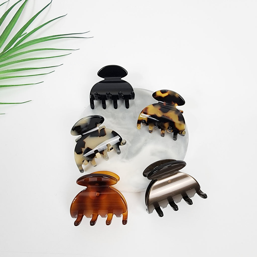 Half Moon Mini Hair Claw Clip 1.6 in – Tortoise Shell, Solid, French-style