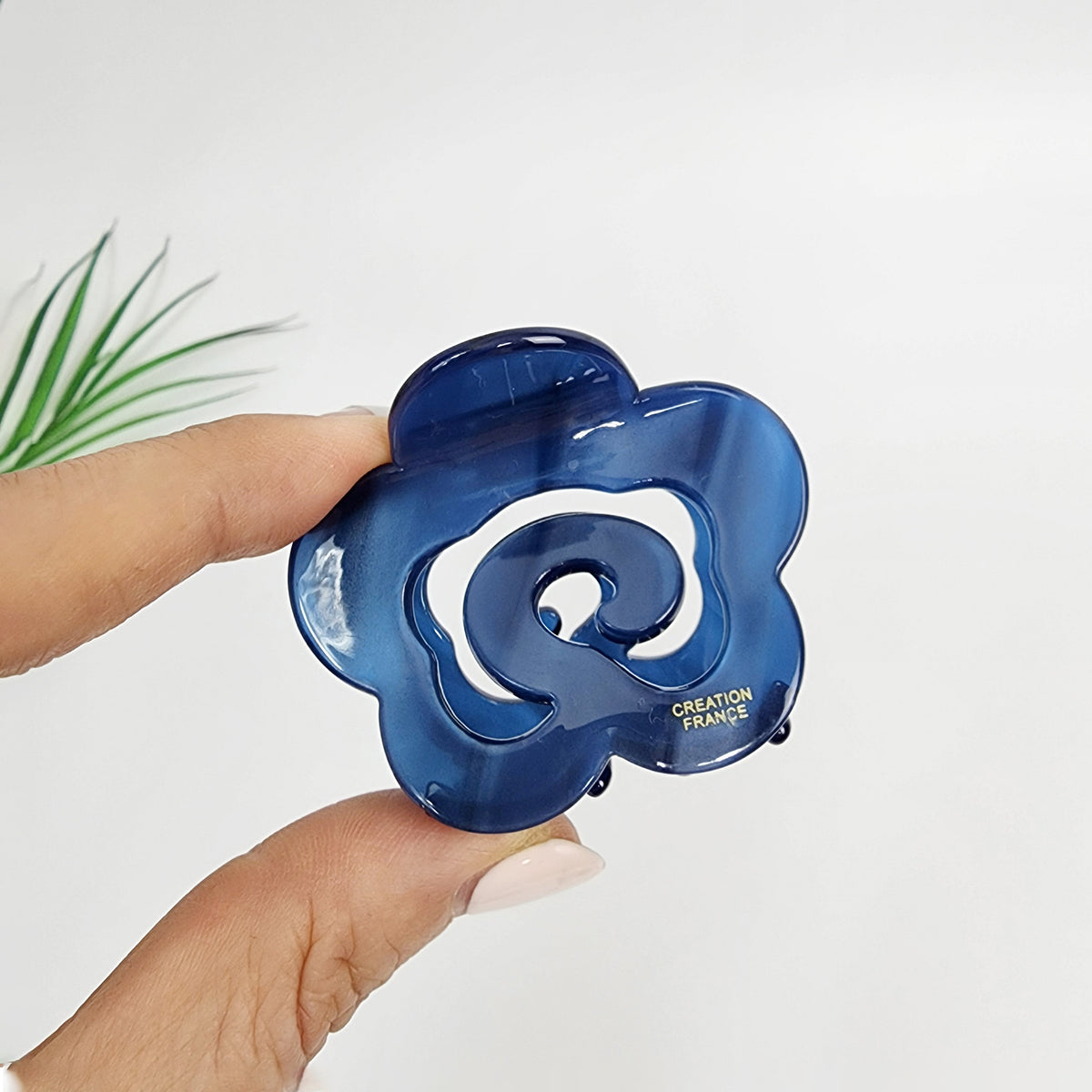 Rose Flower Mini Hair Claw Clip 2.2 in – 5 Pure Blue