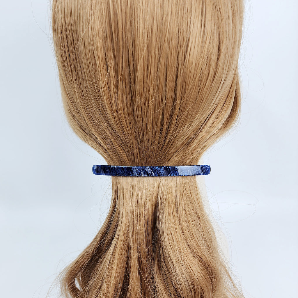 Straight Long Hair Barrette 4.3 in – Tortoise Shell & Solid, French Pin
