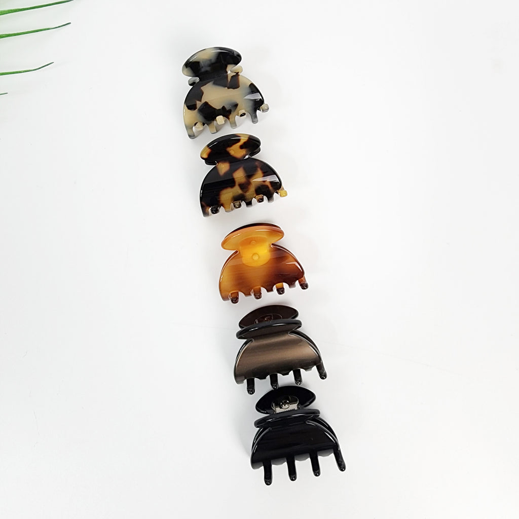 Half Moon Mini Hair Claw Clip 1.6 in – Tortoise Shell, Solid, French-style
