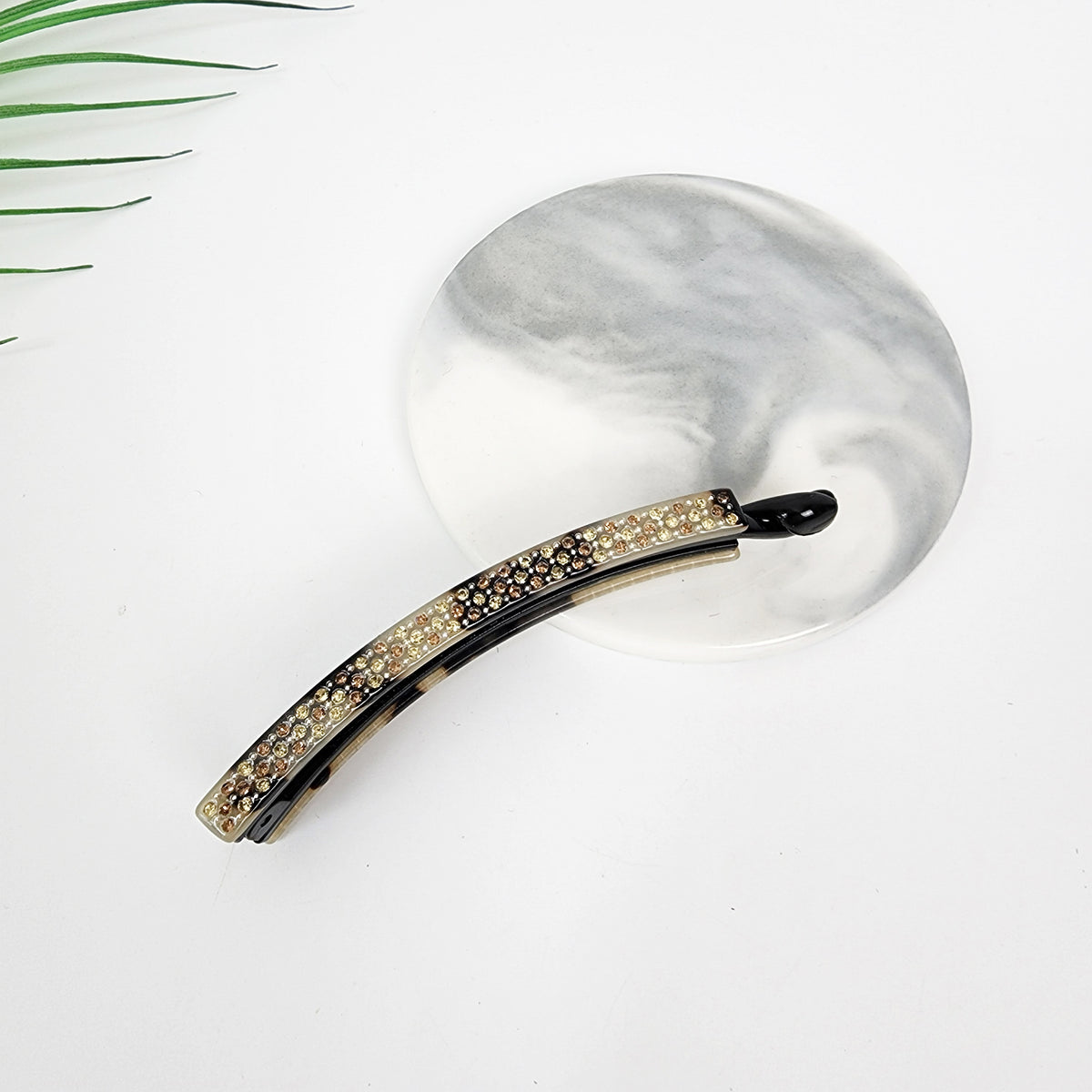 Slim Small Banana Clip 3.9 in – 3 Beige Champagne