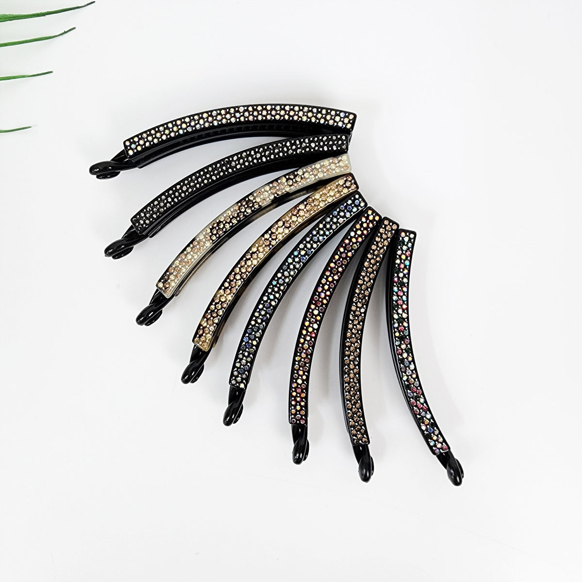 Slim Small Banana Clip 3.9 in – Black Cubic, for Fine Hair, French-style
