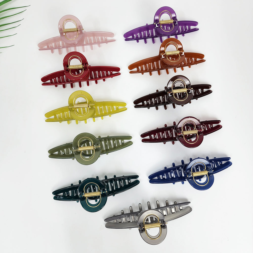 Twist Wire Jumbo Hair Claw Clip 5.3 in – Solid, French-style, for Updos