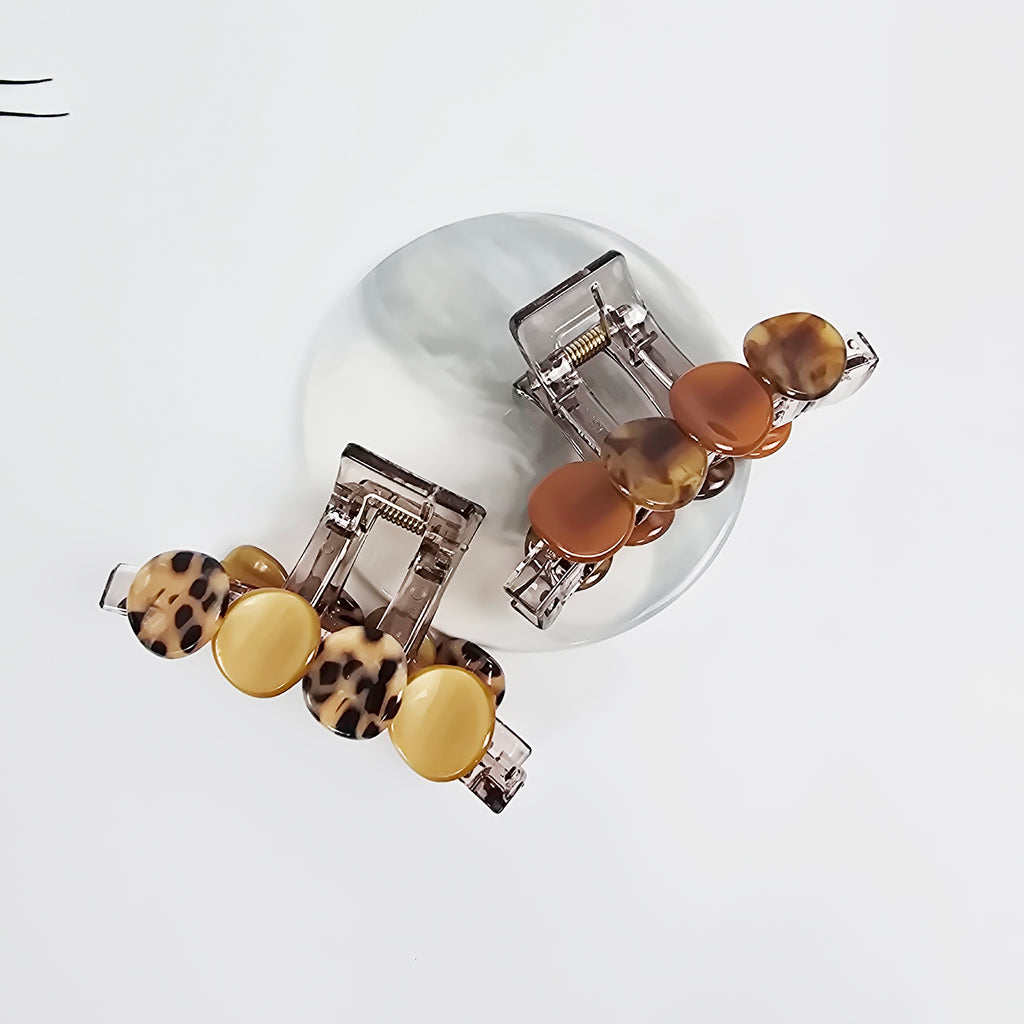 Marble Circle Small Hair Claw Clip 3.1 in – Tortoise Shell, French-style