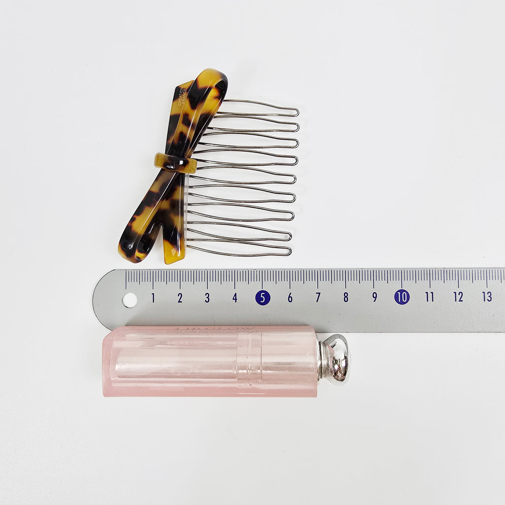 Simple Bow Mini Hair Comb Pin 2.8 in – Tortoise Shell, French Pin