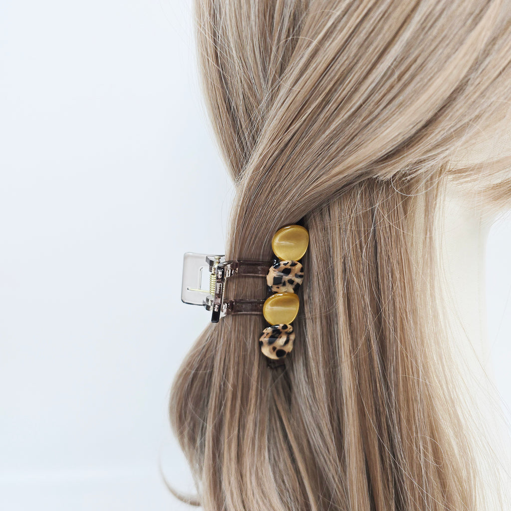 Marble Circle Small Hair Claw Clip 3.1 in – Tortoise Shell, French-style
