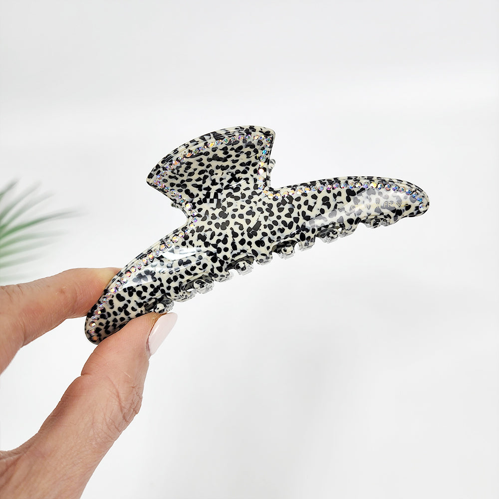 Slim Line Large Hair Claw Clip 4.5 in – 9 Dot Dalmatian