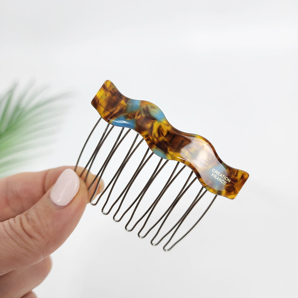 Wave Hair Comb Pin 2.6 in – 7 Brown Mint