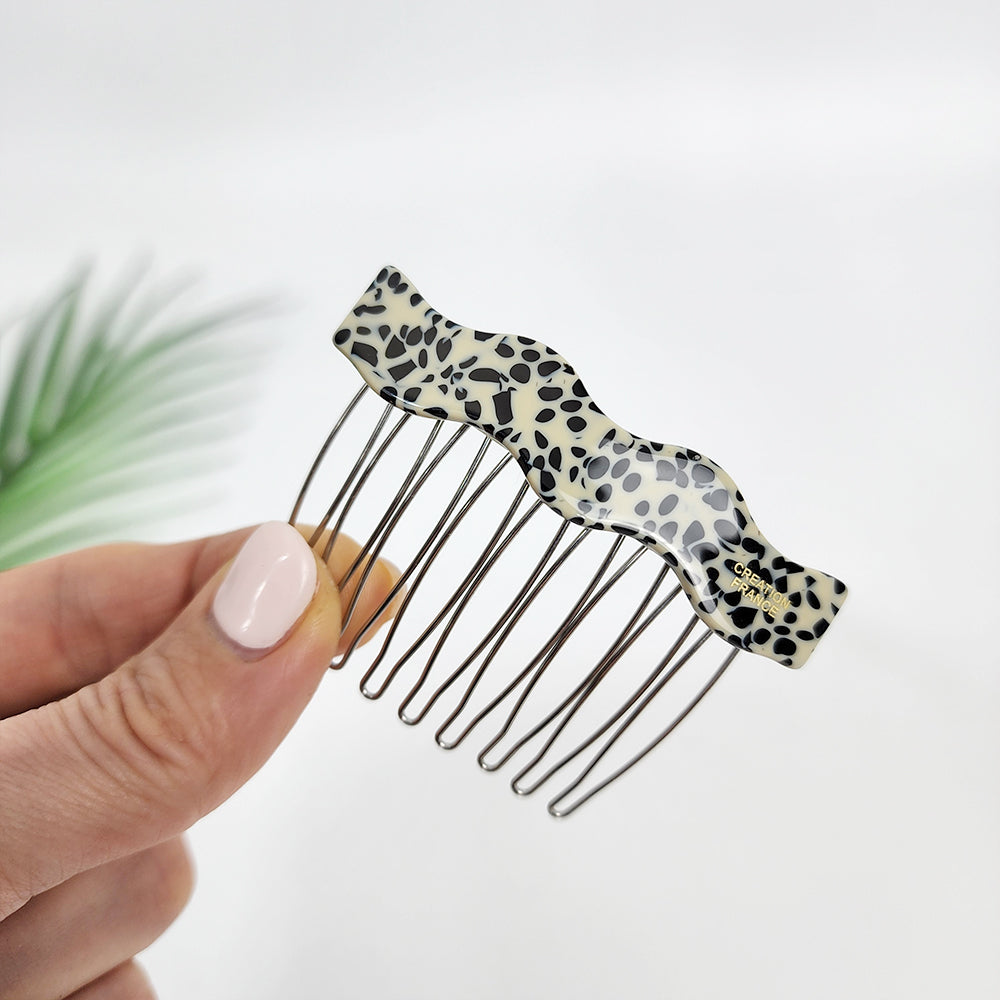 Wave Hair Comb Pin 2.6 in – 9 Dot Dalmatian