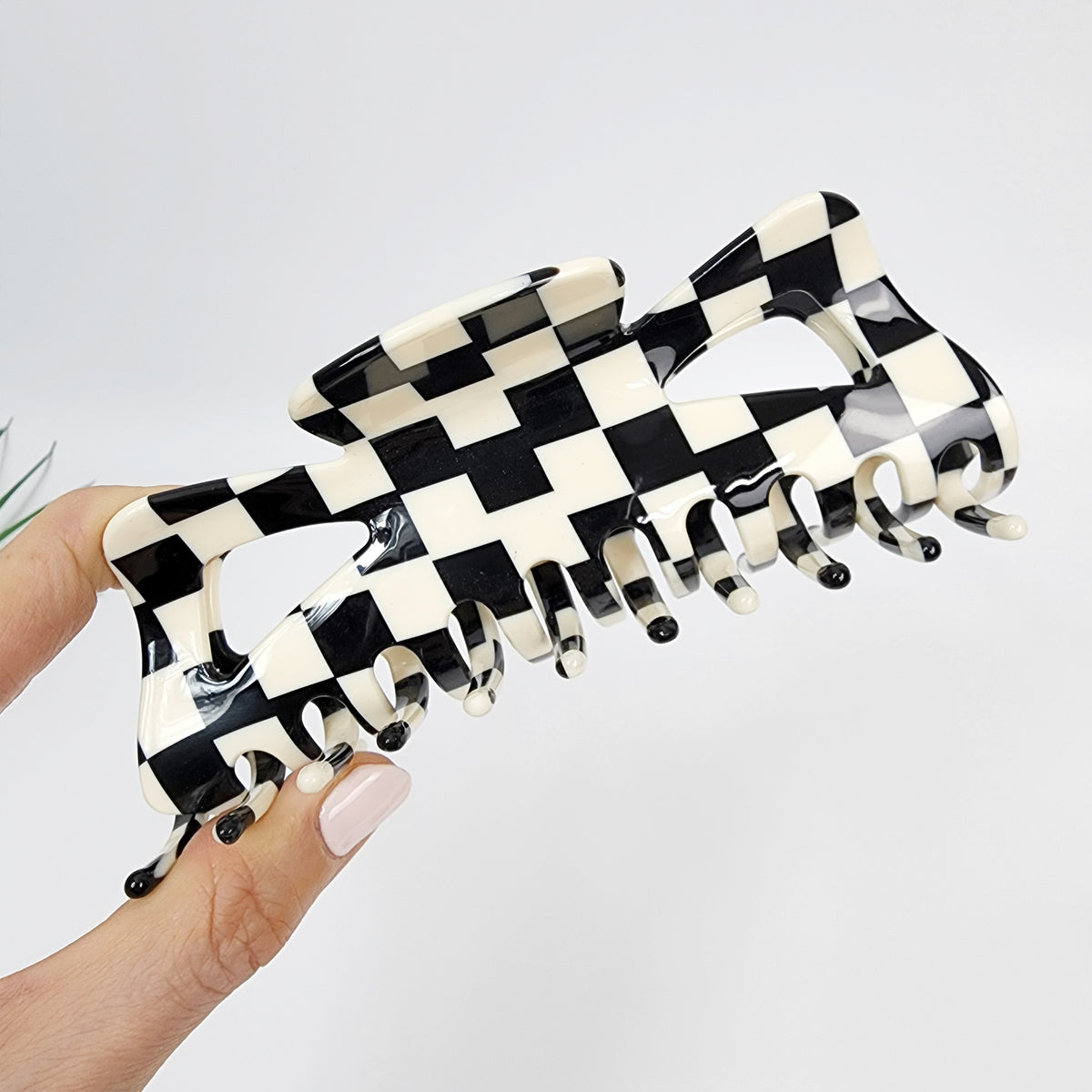 Butterfly Jumbo Hair Claw Clip – 3 Checker Board