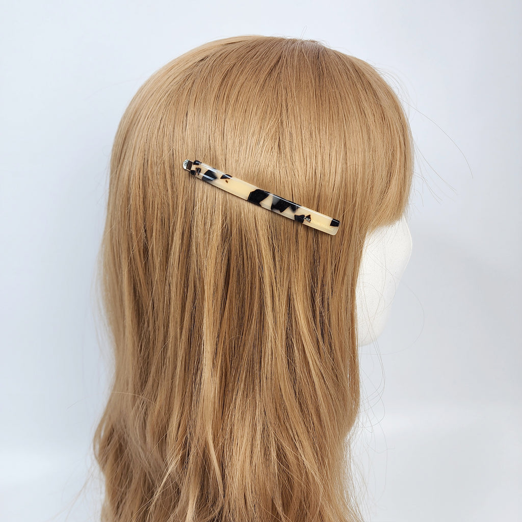 Long Bar Bobby Pin 3.3 in – Tortoise Shell, Wide Metal Pin, French Pin