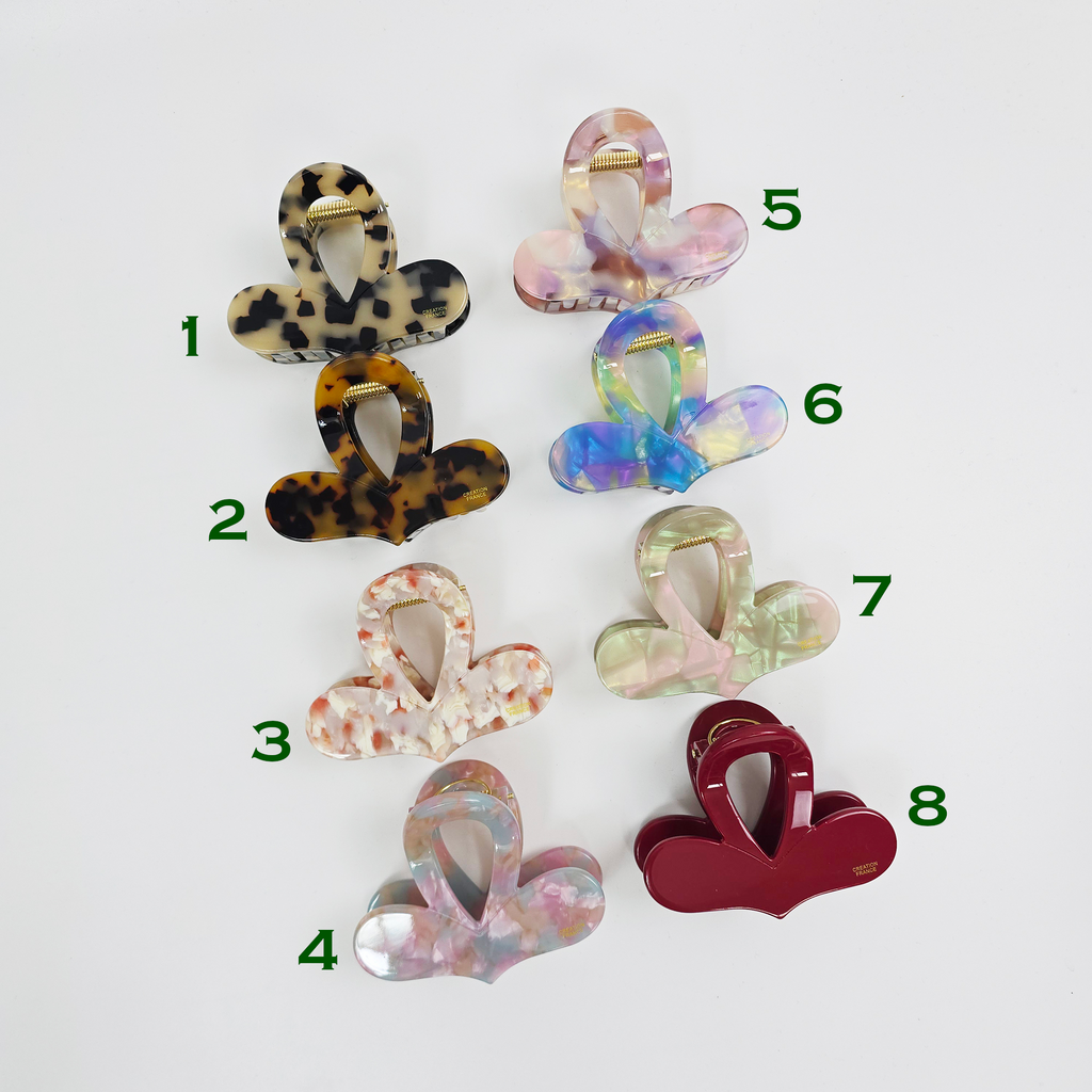 Heart Wave Small Hair Claw Clip 3.1 in – Tortoise Shell, Aurora