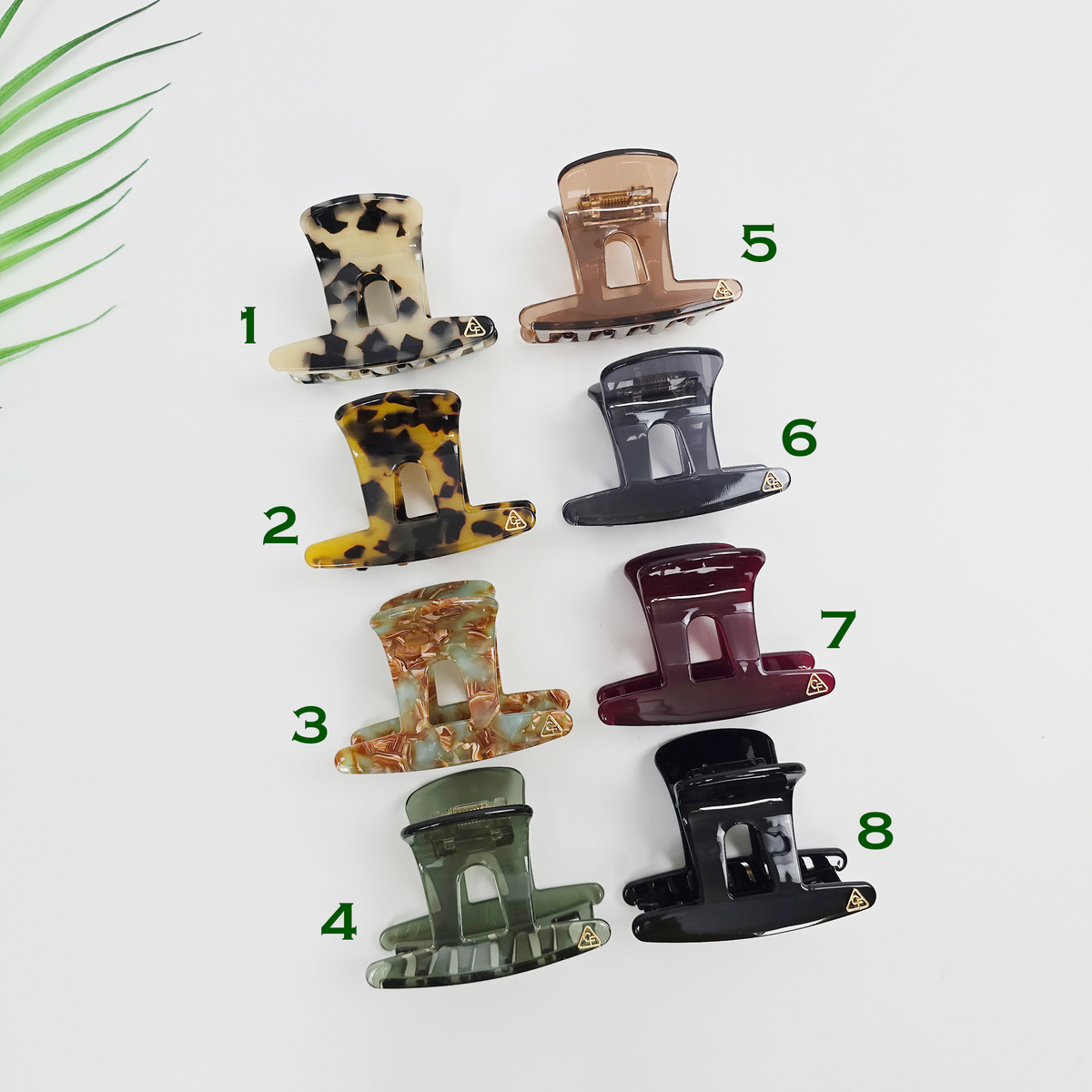 Top Hat Small Hair Claw Clip 2.8 in – Tortoise Shell & Clear, French-style