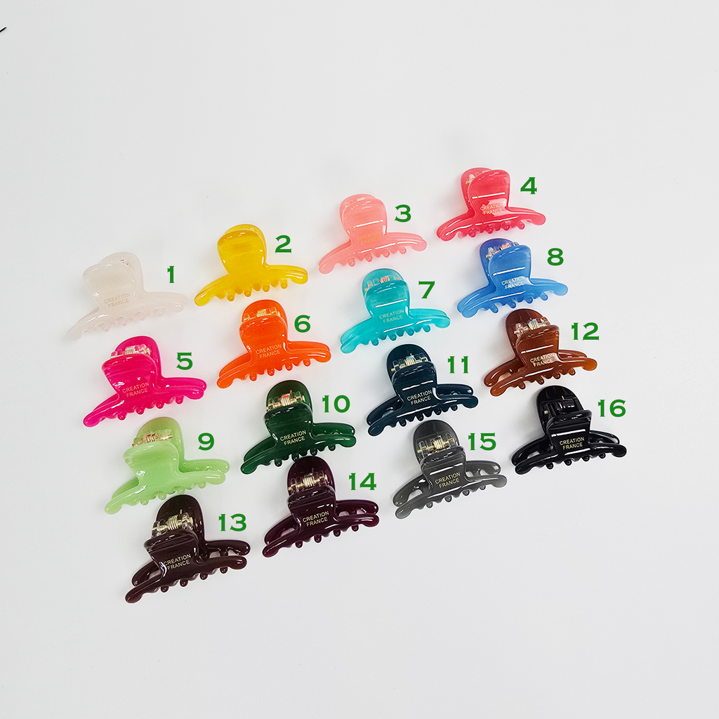 Jelly Mini Hair Claw Clip 1.6 in – Clear Glossy Solid Colors, French-style