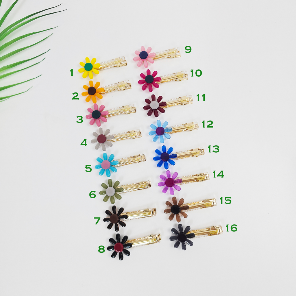 Sunflower Mini Alligator Hair Clip 2.2 in – Pastel & Clear, French Pin