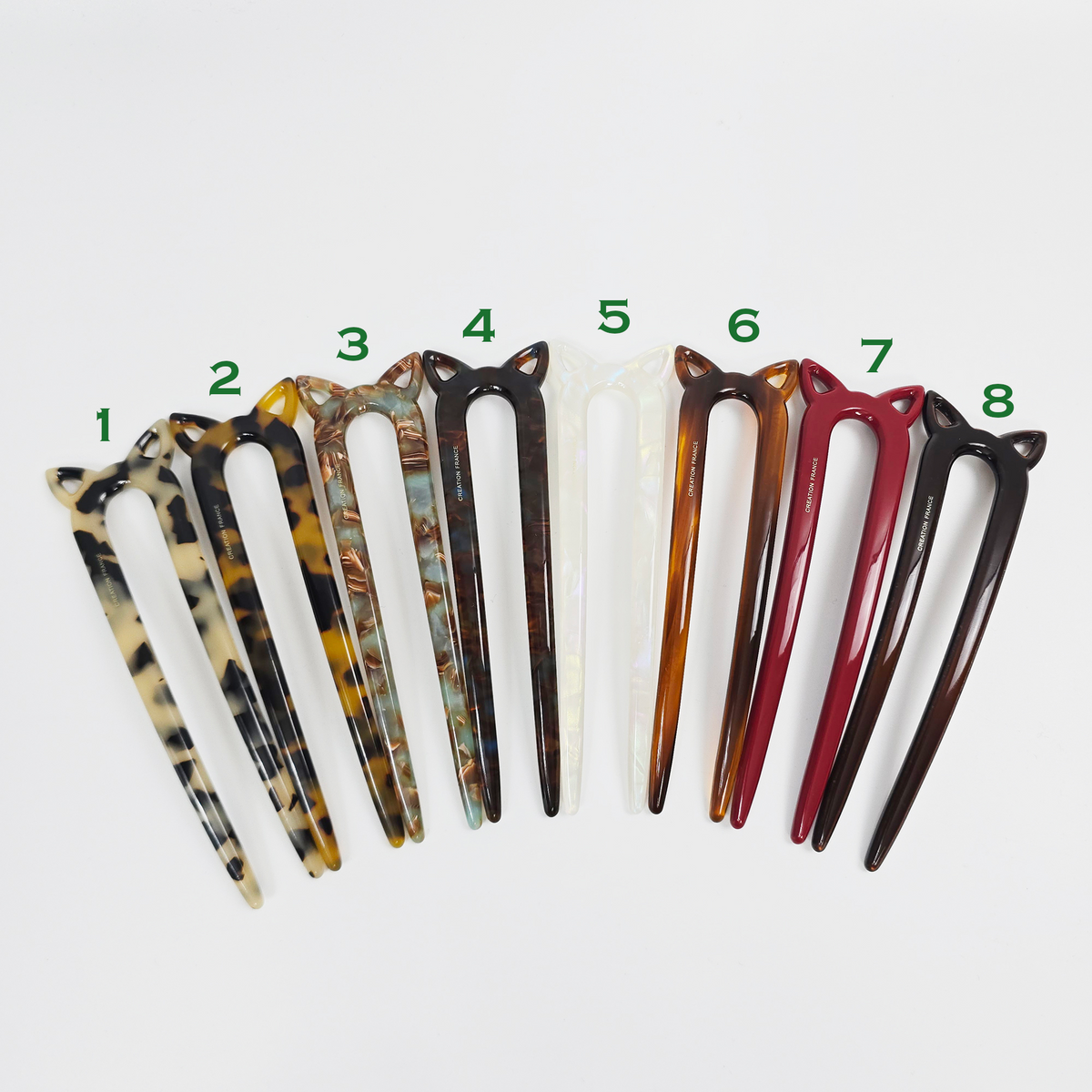 Cat Ear Long U-Shape Hair Stick 5.5 in – Tortoise Shell, French Pin