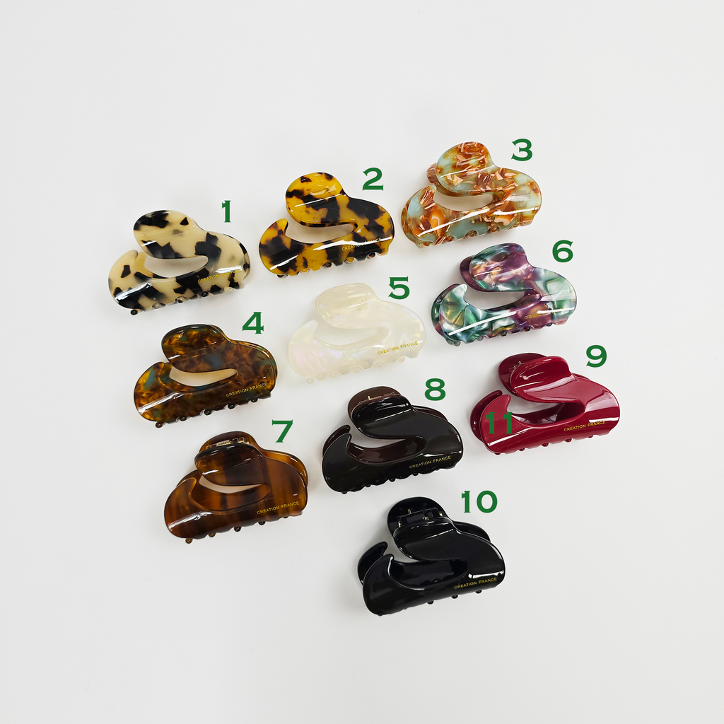 Swirl Wave Mini Hair Claw Clip 2.4 in – Tortoise Shell, for Half-Up