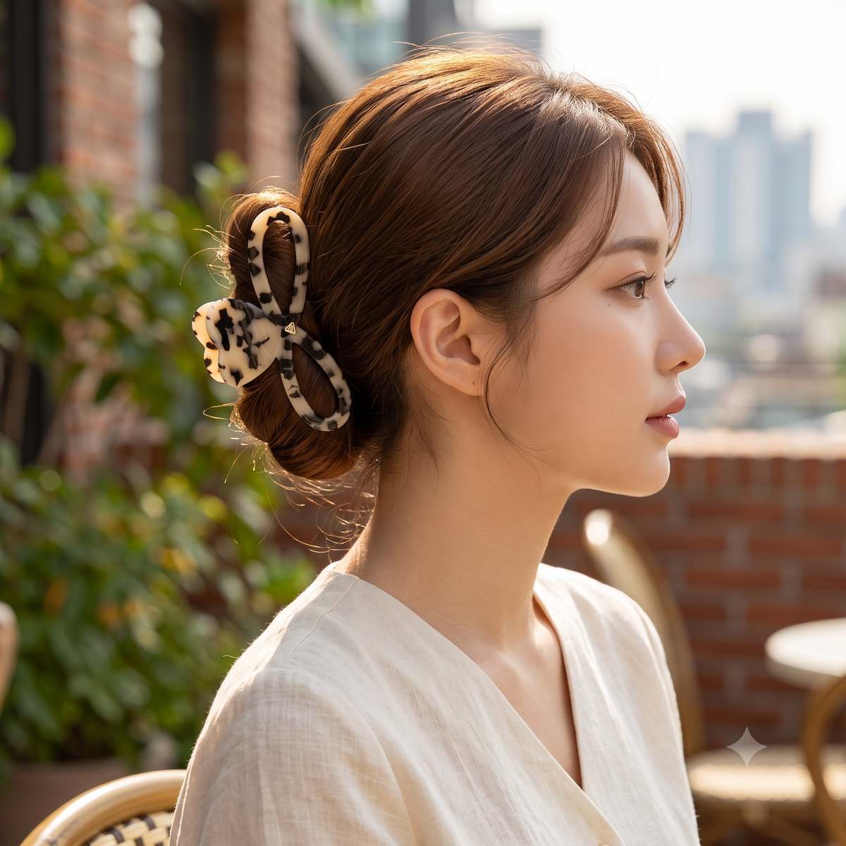 Heart Bow Jumbo Hair Claw Clip 5.1 in – Solid & Tortoise Shell, for Updos