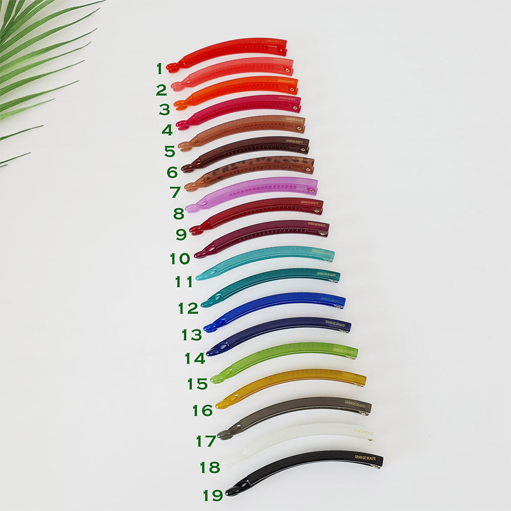 Slim Comb Small Banana Clip 3.1 in – numbered color chart