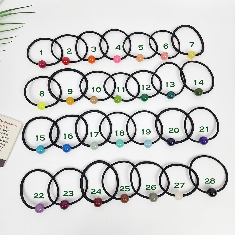 Candy Mini Ball Hair Tie 0.5 in – Solid Cellulose Acetate, French-style