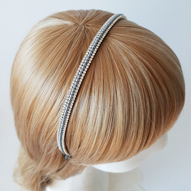 Simple Faux Pearl Headband / High Quality Headband with Faux Pearl and Cubic / Hair Accessories for Woman