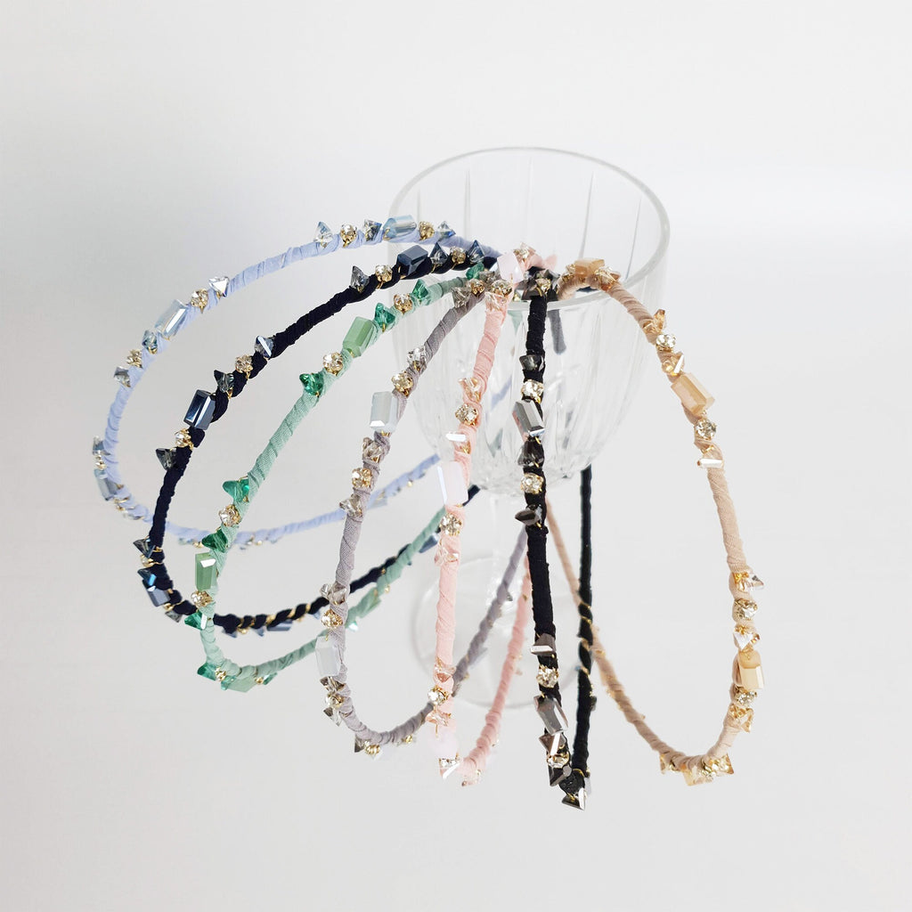Diana Thin Headband with Crystal / Vintage Style Colorful Head Piece / Hair Accessory for Woman / Crystal Headband