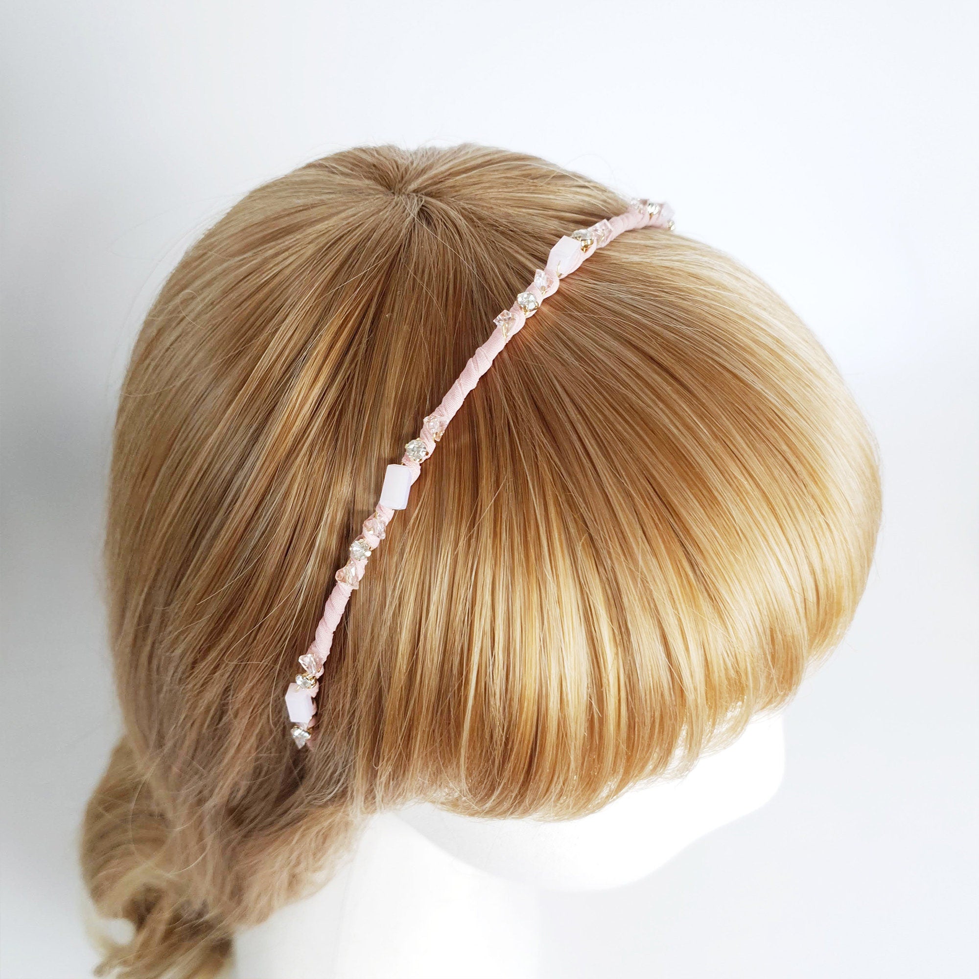 Diana Thin Headband with Crystal / Vintage Style Colorful Head Piece / Hair Accessory for Woman / Crystal Headband
