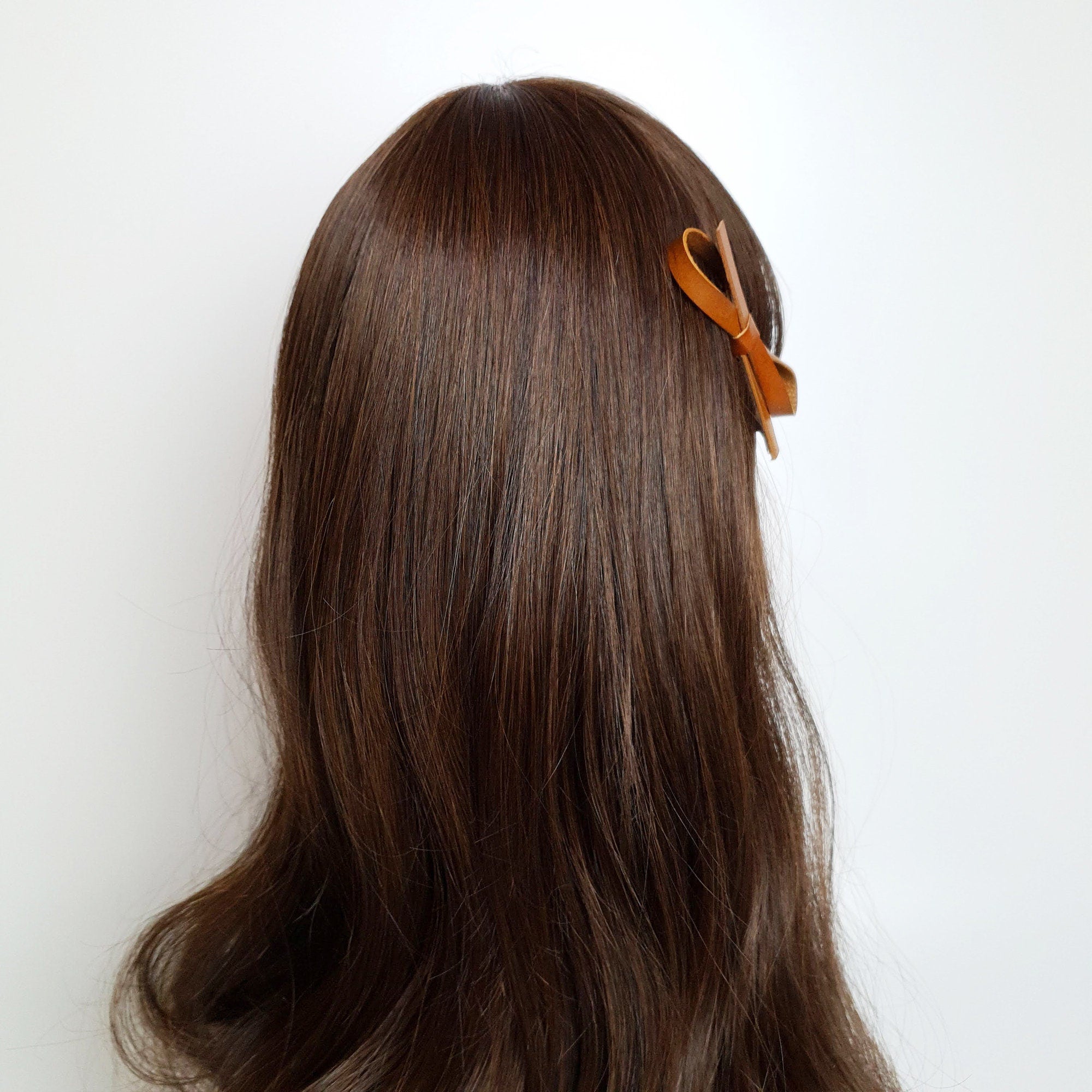 Simple Ribbon Real Leather Hair Clip / Cute Alligator Hair Clip / Hair Accessory for Woman