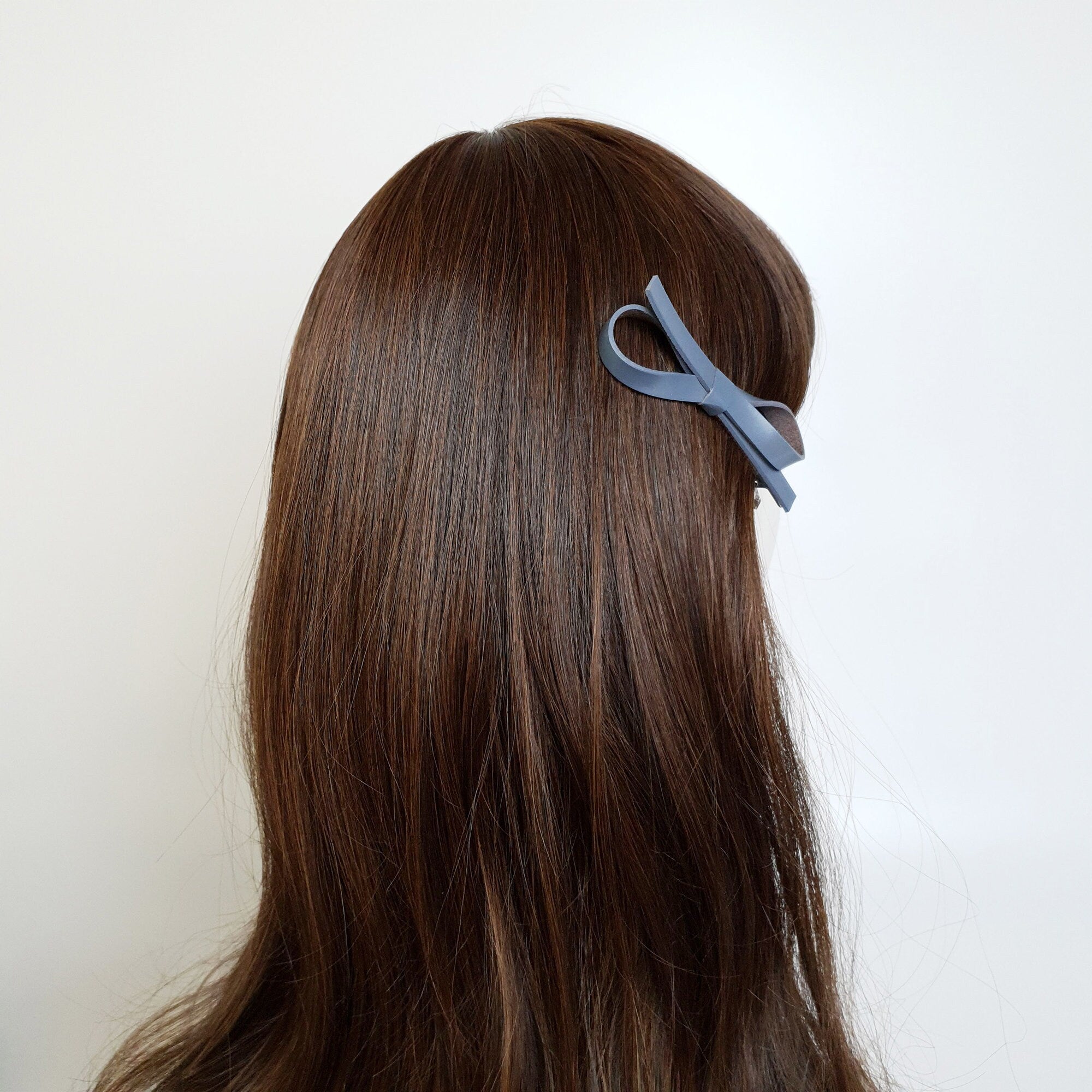 Simple Ribbon Real Leather Hair Clip / Cute Alligator Hair Clip / Hair Accessory for Woman