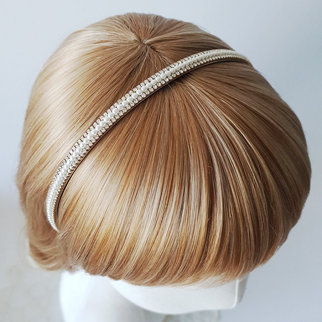 Simple Faux Pearl Headband / High Quality Headband with Faux Pearl and Cubic / Hair Accessories for Woman