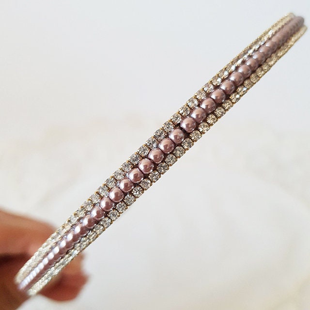 Simple Faux Pearl Headband / High Quality Headband with Faux Pearl and Cubic / Hair Accessories for Woman