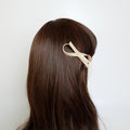 Simple Ribbon Real Leather Hair Clip / Cute Alligator Hair Clip / Hair Accessory for Woman