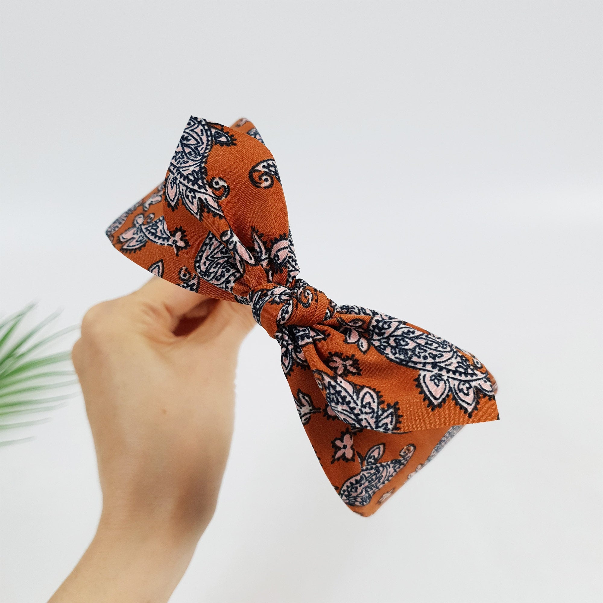 Urban Paisley Bandanna / Wide Ribbon Knotted Headband / Hair Turban For Woman / Hair Accessory