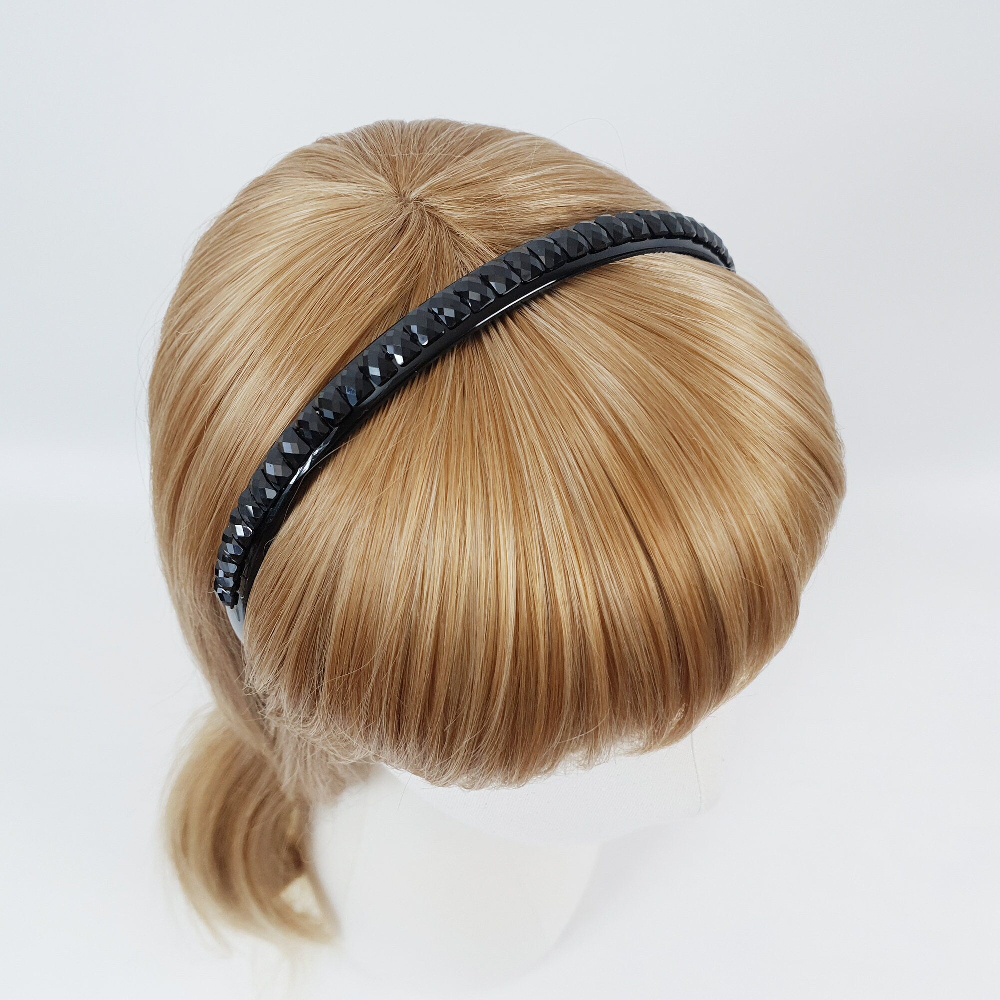 Square Formica Pearl Thin Headband / Daily Vintage Style Head Piece / Hair Accessory for Woman / Pearl Headband