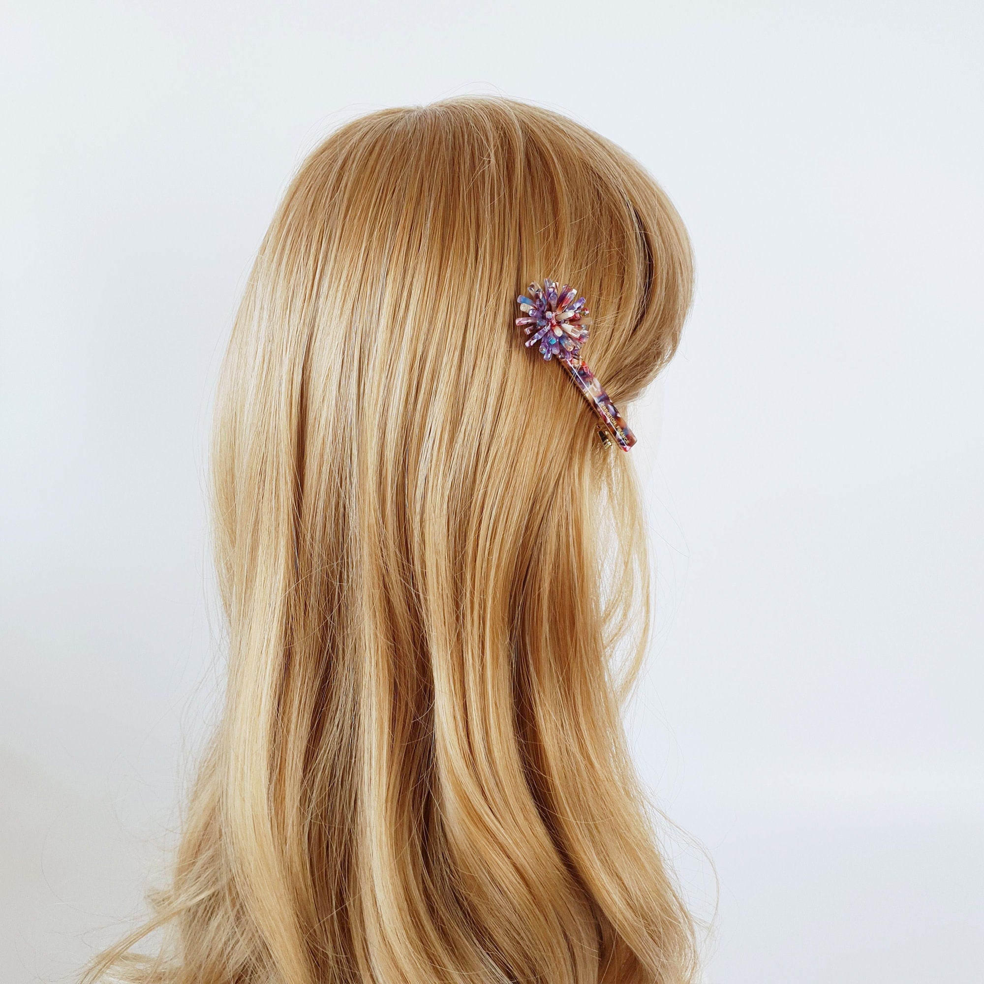 Tortoise Shell Flower Hair Clip / Luxurious French Hair Pin / Hair Accessory for Woman / Alligator Hair Clip