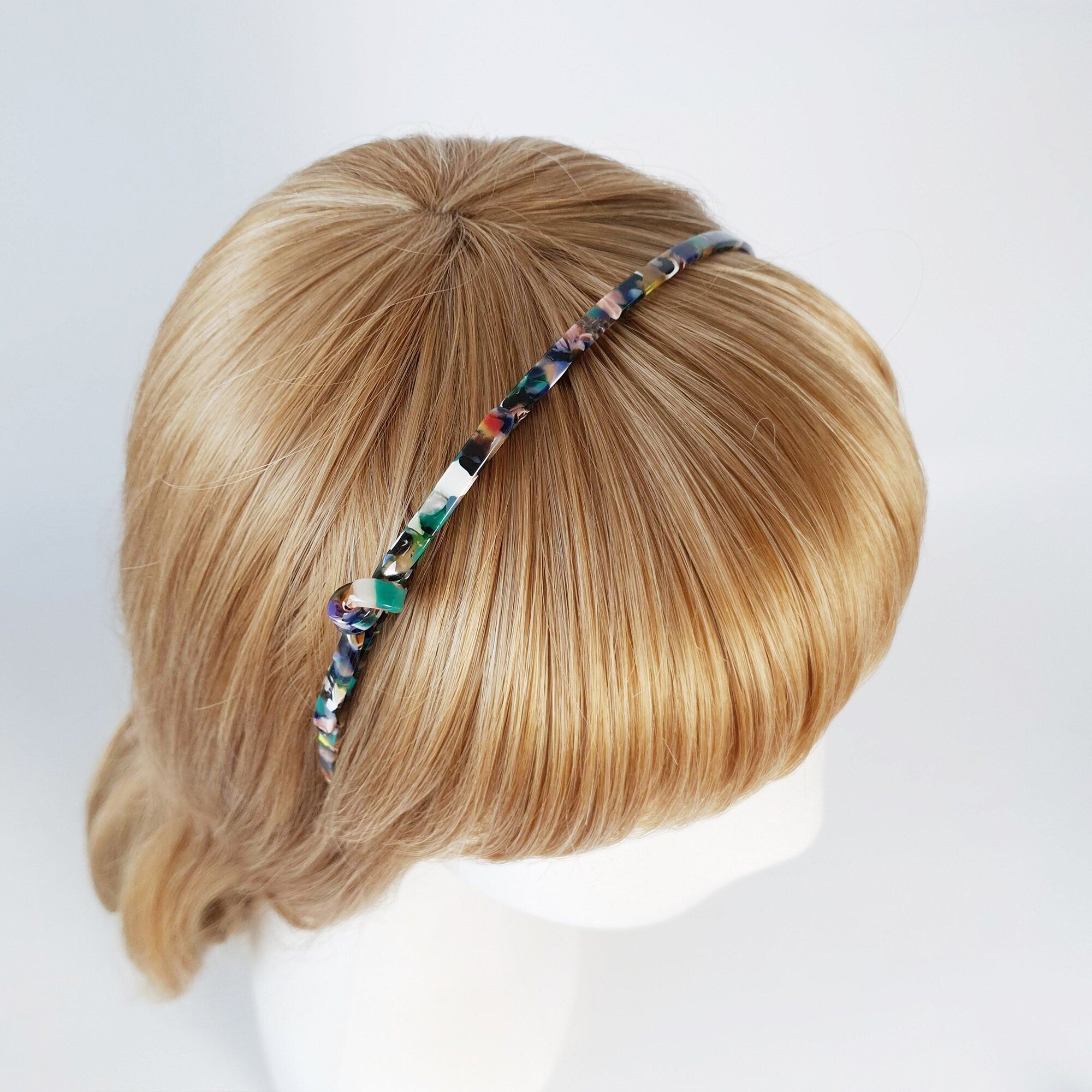 Tortoise Shell Daily Leopard Thin Twist Headband / Luxurious French Hair Pin / Hair Accessory for Woman / Ribbon Thin Headband