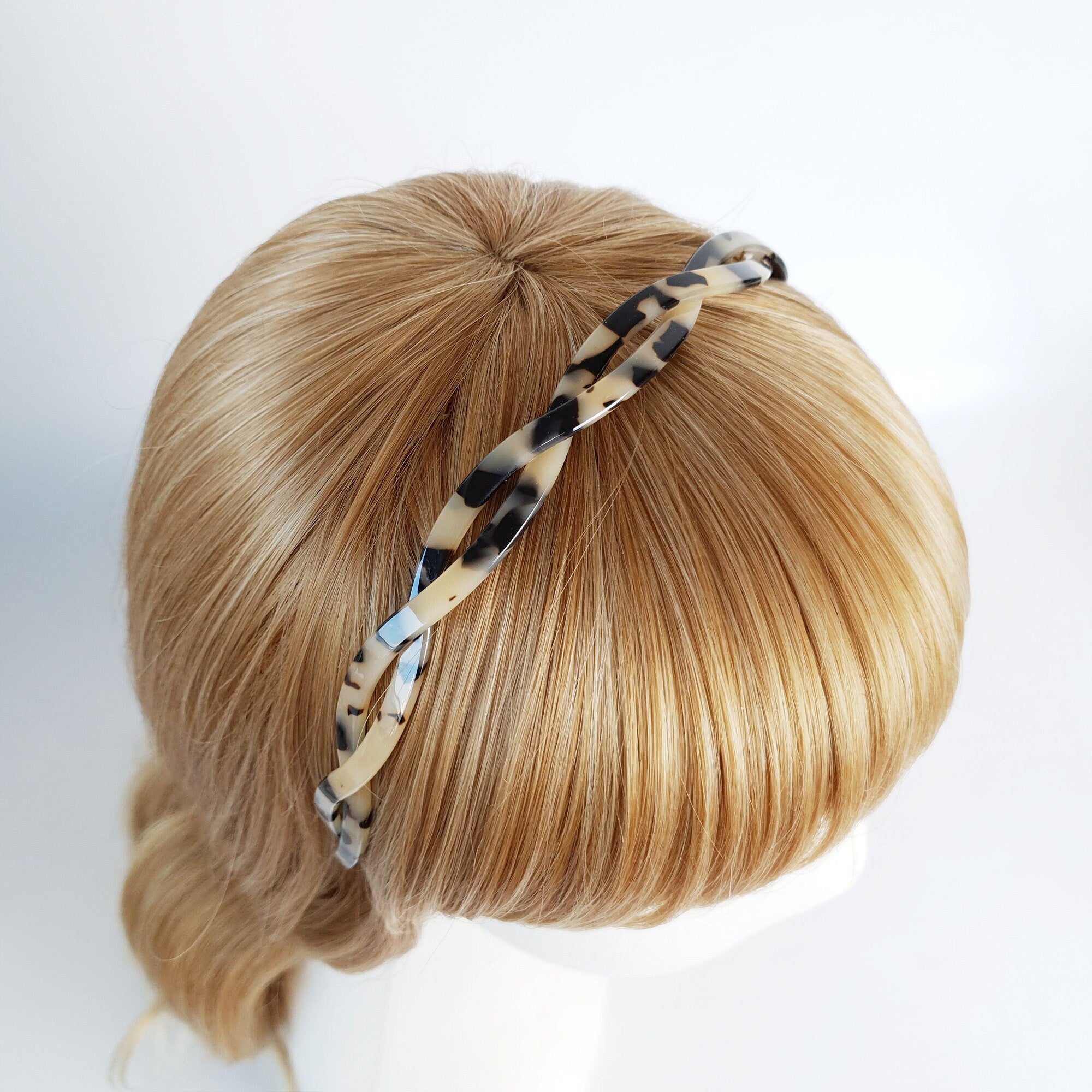 Tortoise Shell Two Line Twist Headband / Simple French Hair Pin / Hair Accessory for Woman / Thin Headband / Alice Headband