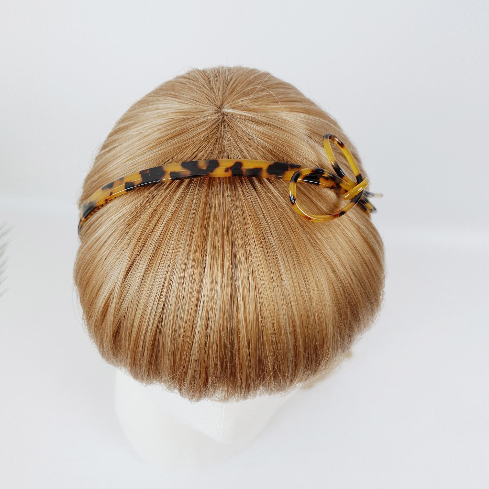 Tortoise Shell Line Ribbon Headband / Elegant Hair Accessories for Woman / Bridal Tiara Headband