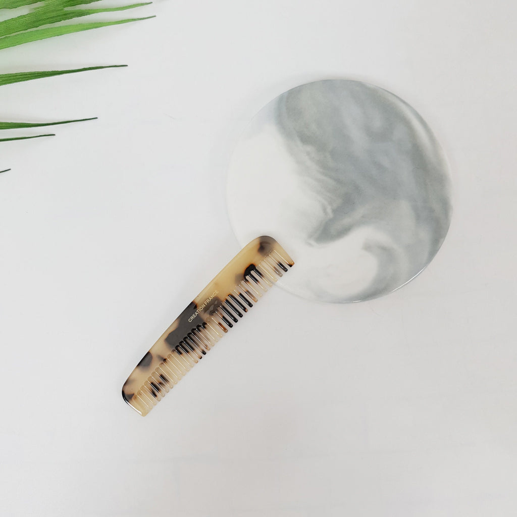 Tortoise Marble Small 3.5 Inch Hair Comb / Curly Hair Comb Hair Brush / Hair Accessory for Woman