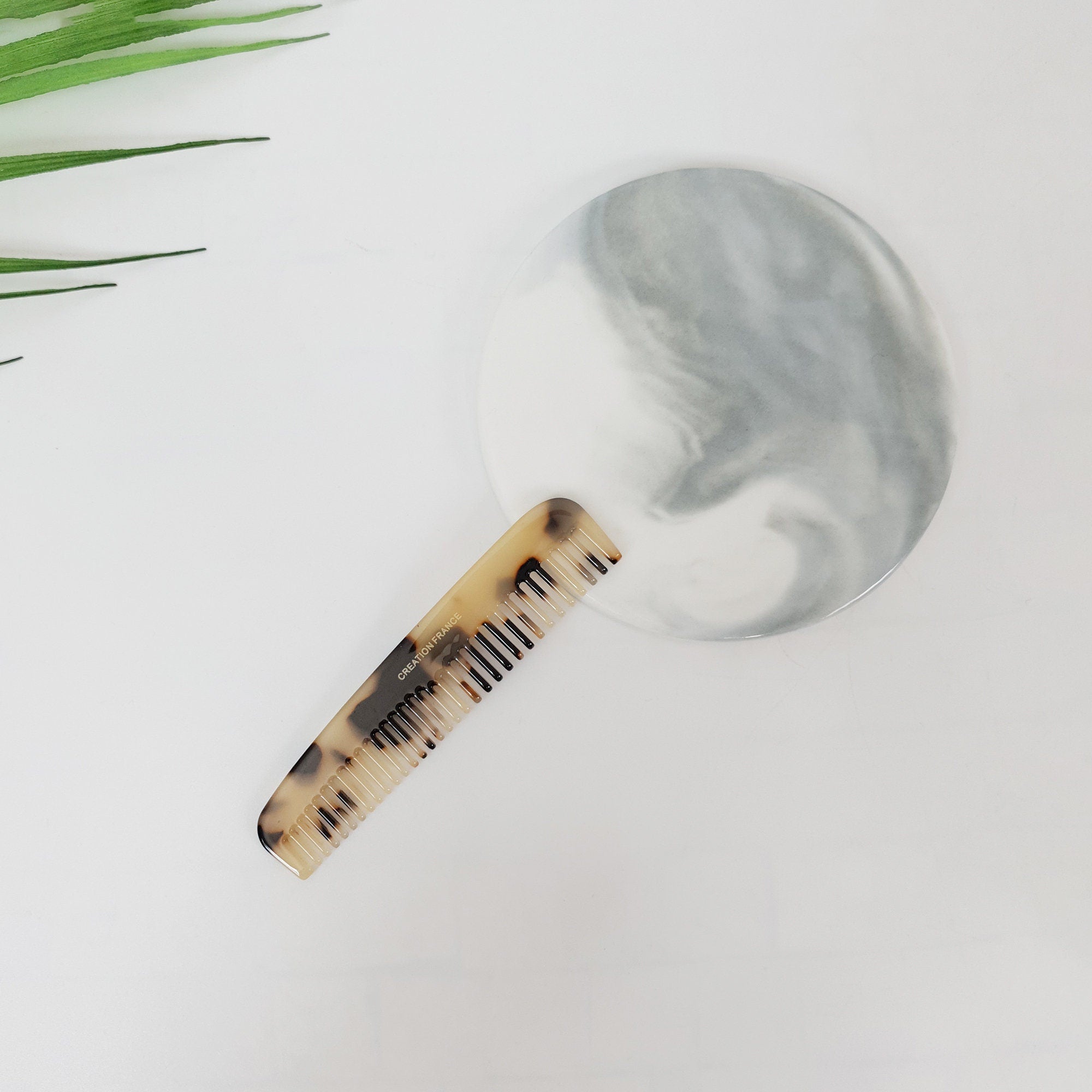 Tortoise Marble Small 3.5 Inch Hair Comb / Curly Hair Comb Hair Brush / Hair Accessory for Woman