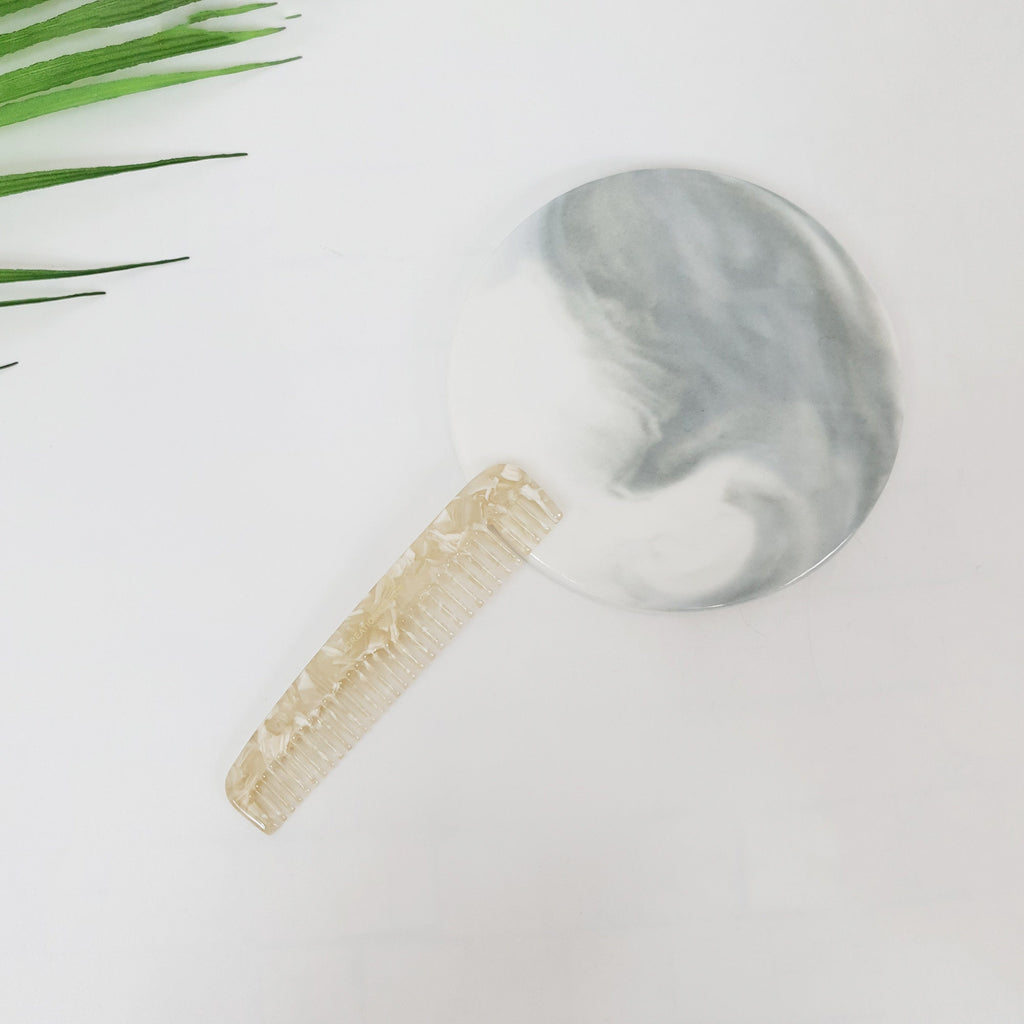 Tortoise Marble Small 3.5 Inch Hair Comb / Curly Hair Comb Hair Brush / Hair Accessory for Woman