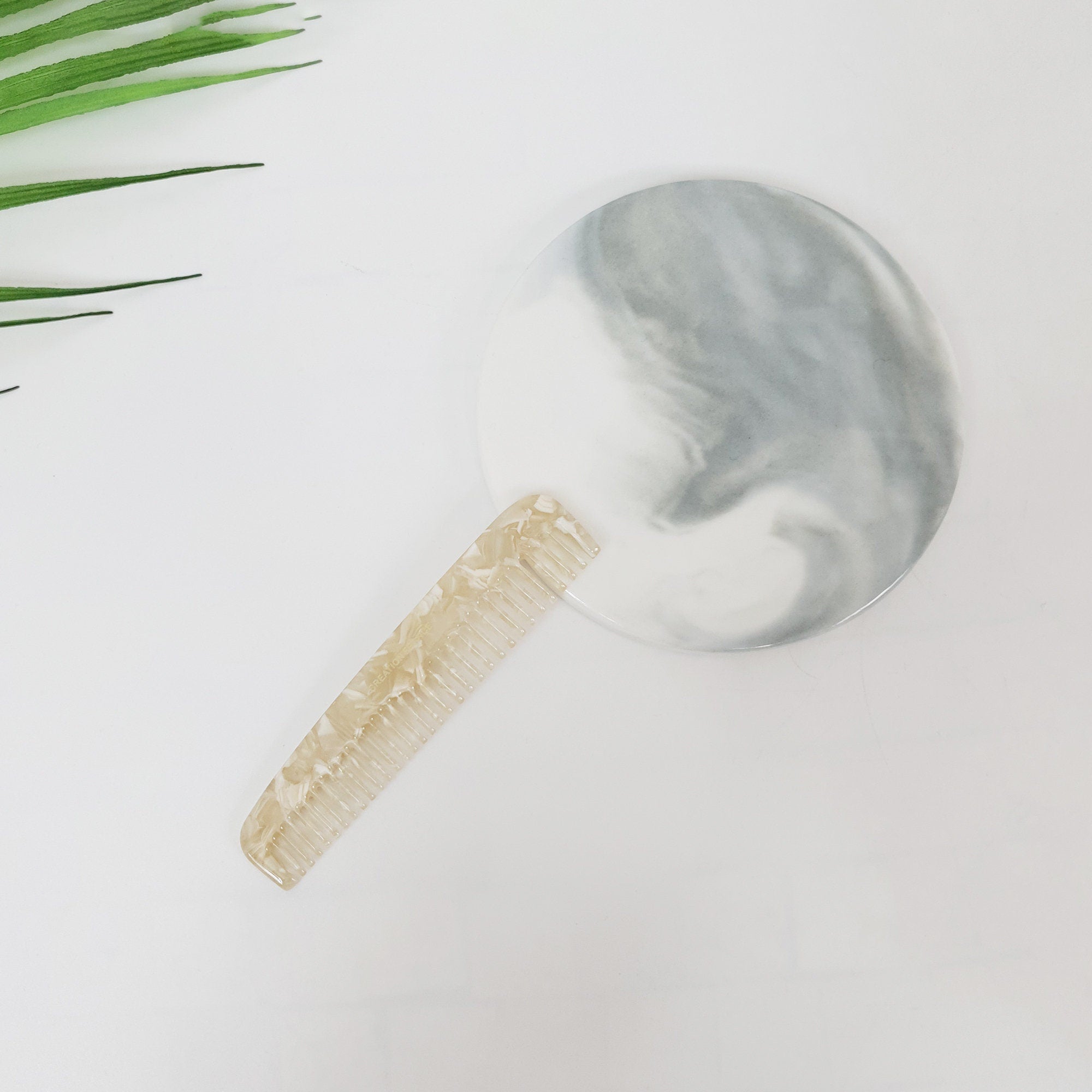 Tortoise Marble Small 3.5 Inch Hair Comb / Curly Hair Comb Hair Brush / Hair Accessory for Woman