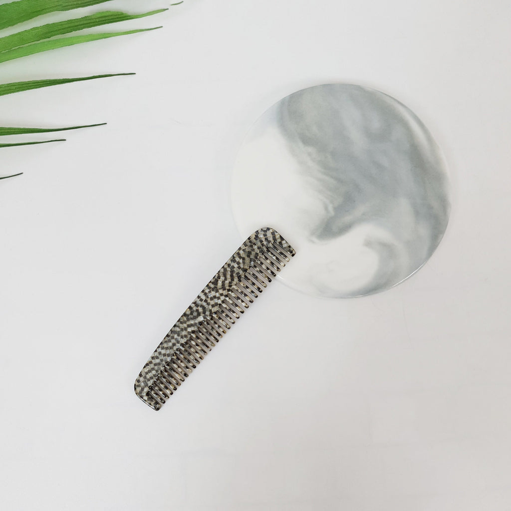 Tortoise Marble Small 3.5 Inch Hair Comb / Curly Hair Comb Hair Brush / Hair Accessory for Woman