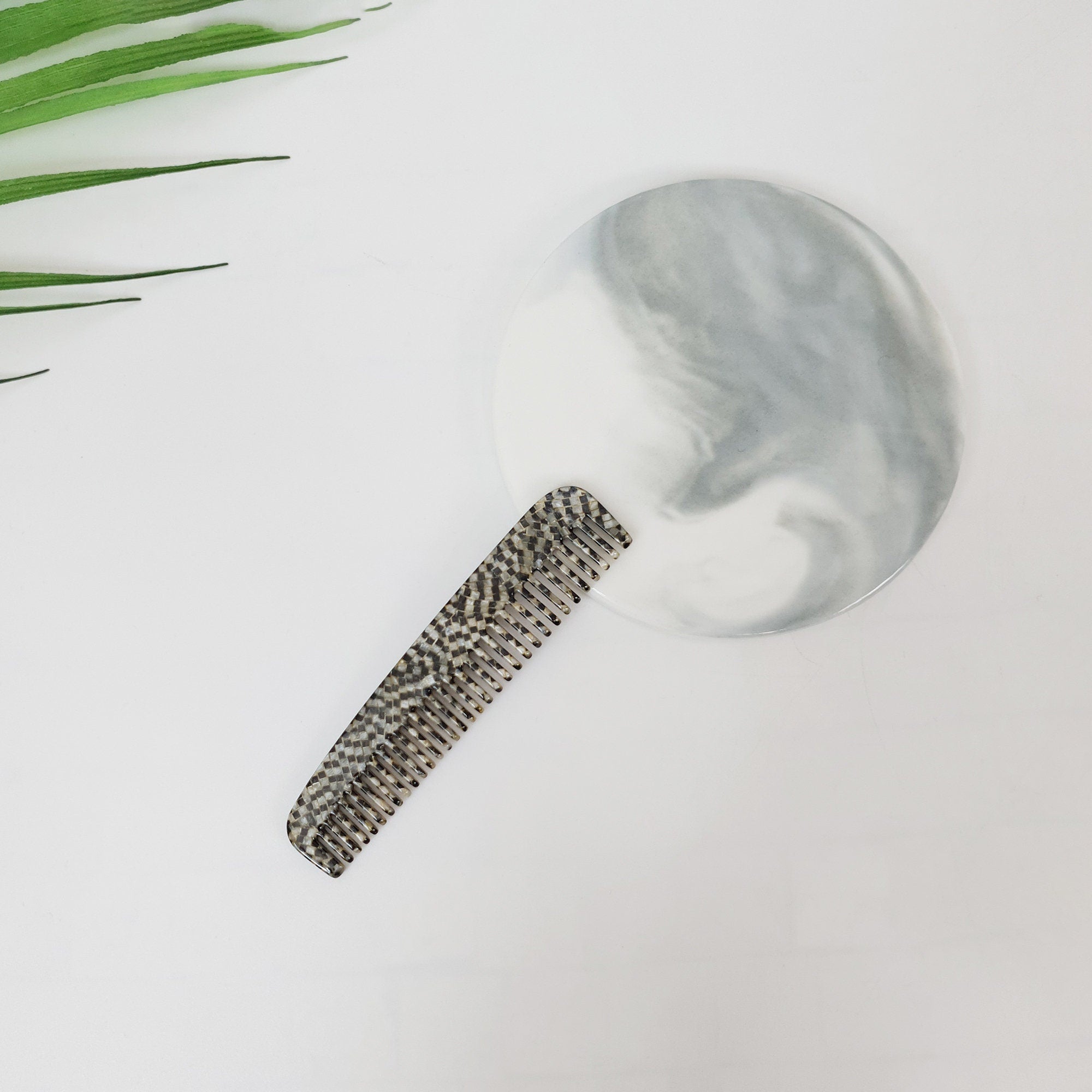 Tortoise Marble Small 3.5 Inch Hair Comb / Curly Hair Comb Hair Brush / Hair Accessory for Woman