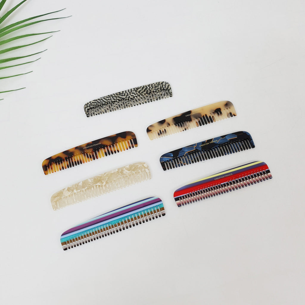 Tortoise Marble Small 3.5 Inch Hair Comb / Curly Hair Comb Hair Brush / Hair Accessory for Woman