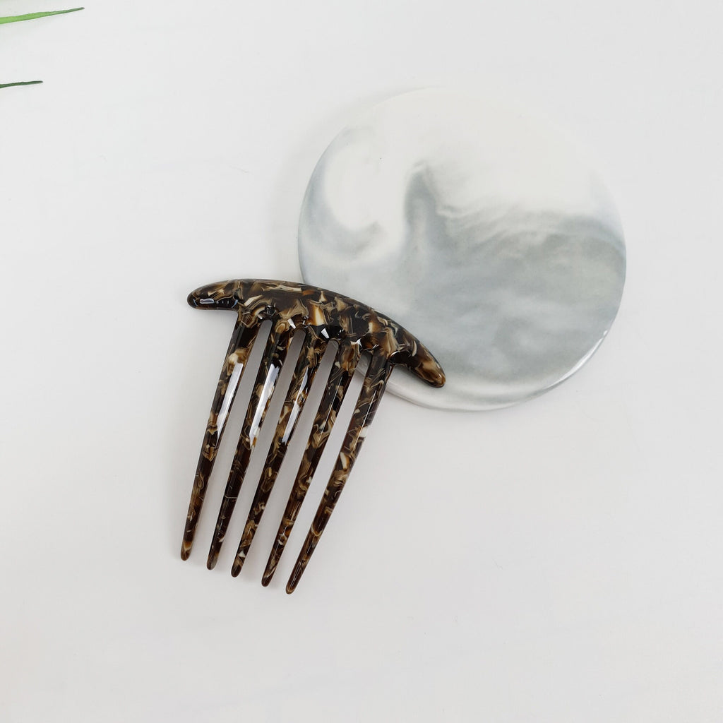 Tortoise Shell Long Leg Hair Comb Pin / Luxurious French Hair Pin / Hair Fork for Thick Hair