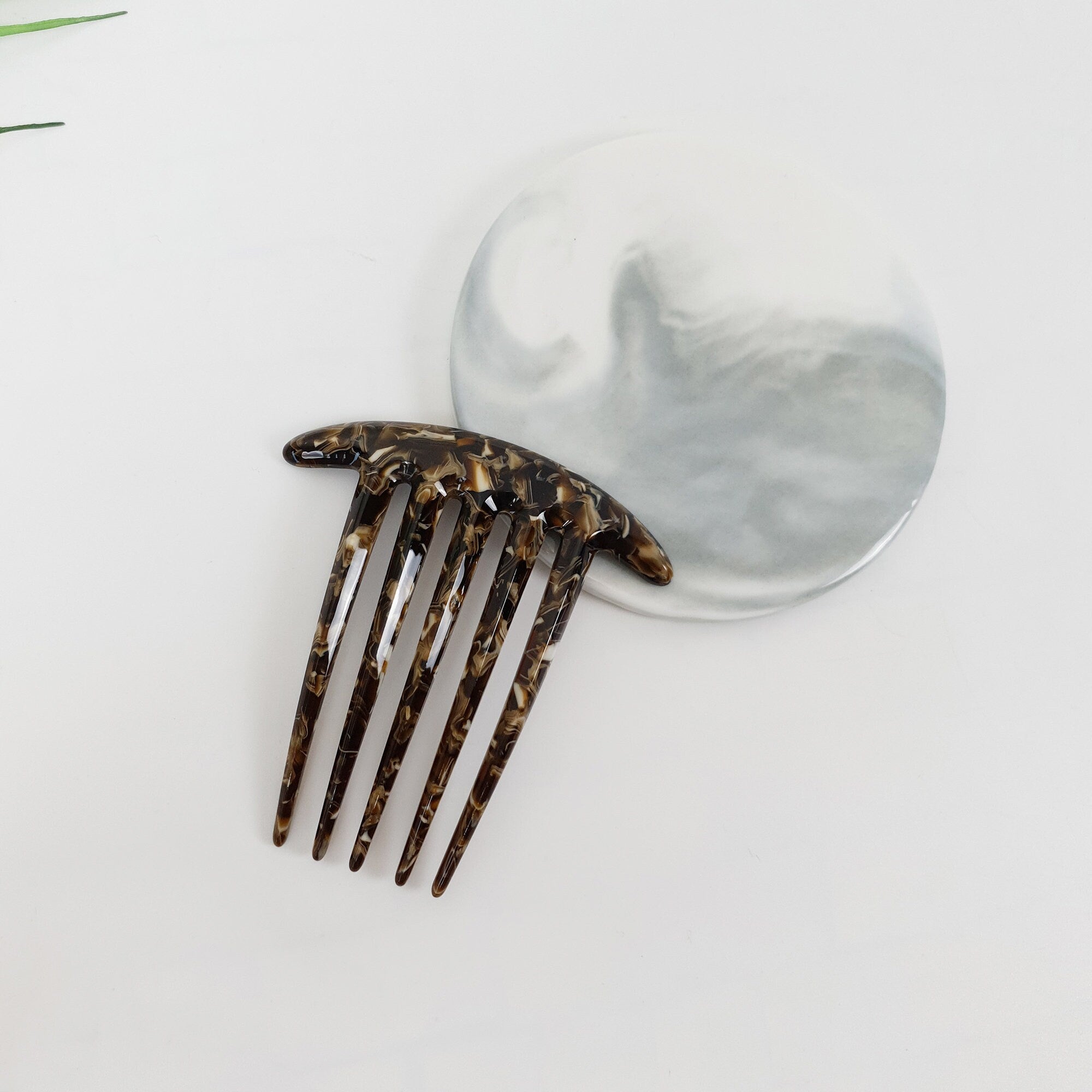 Tortoise Shell Long Leg Hair Comb Pin / Luxurious French Hair Pin / Hair Fork for Thick Hair