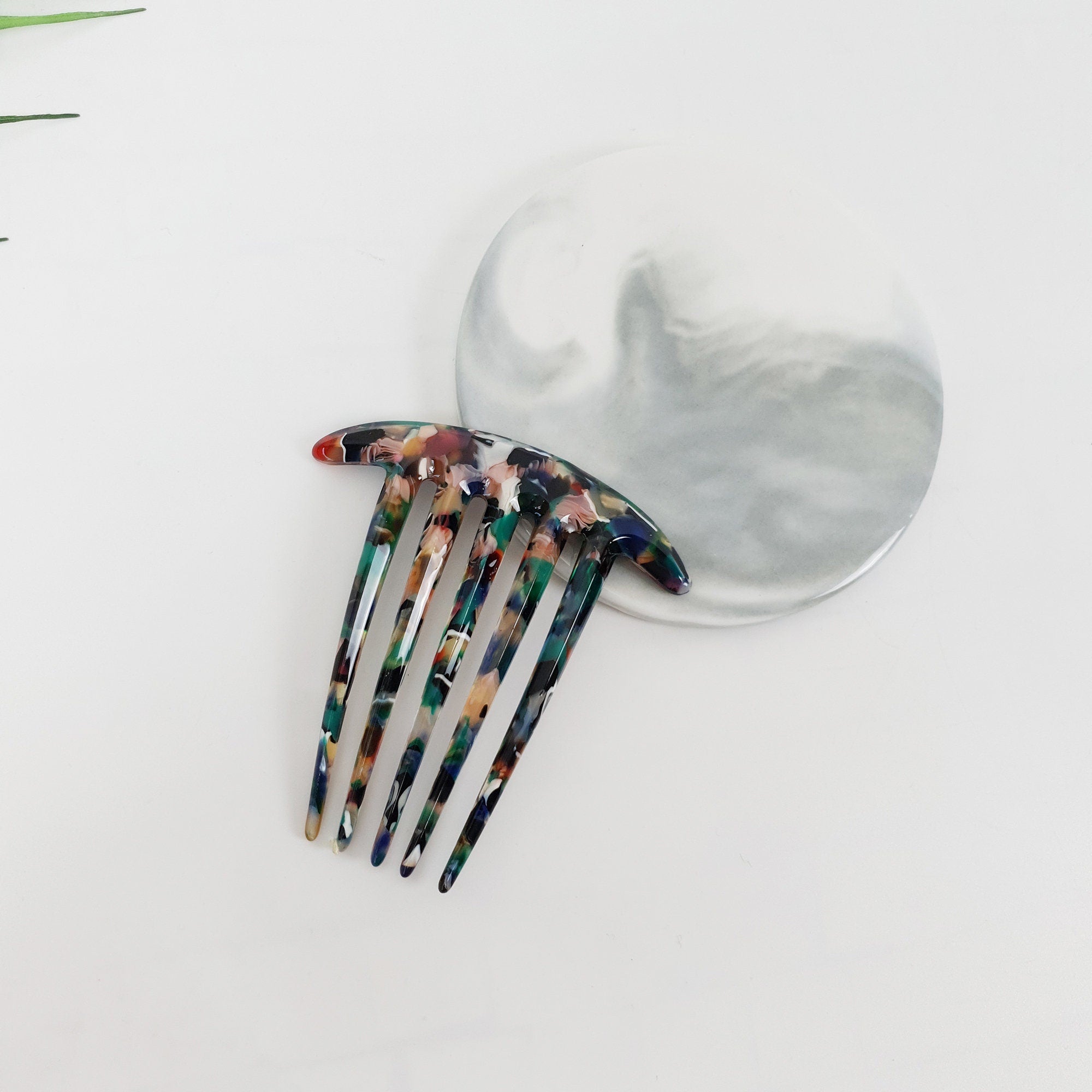 Tortoise Shell Long Leg Hair Comb Pin / Luxurious French Hair Pin / Hair Fork for Thick Hair